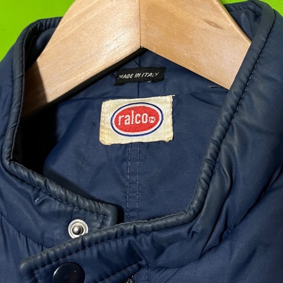 VTG 80s Ralco Italy Navy Blue Racing Moto Jacket Mens Medium Colorblock Zip Up - Picture 3 of 5